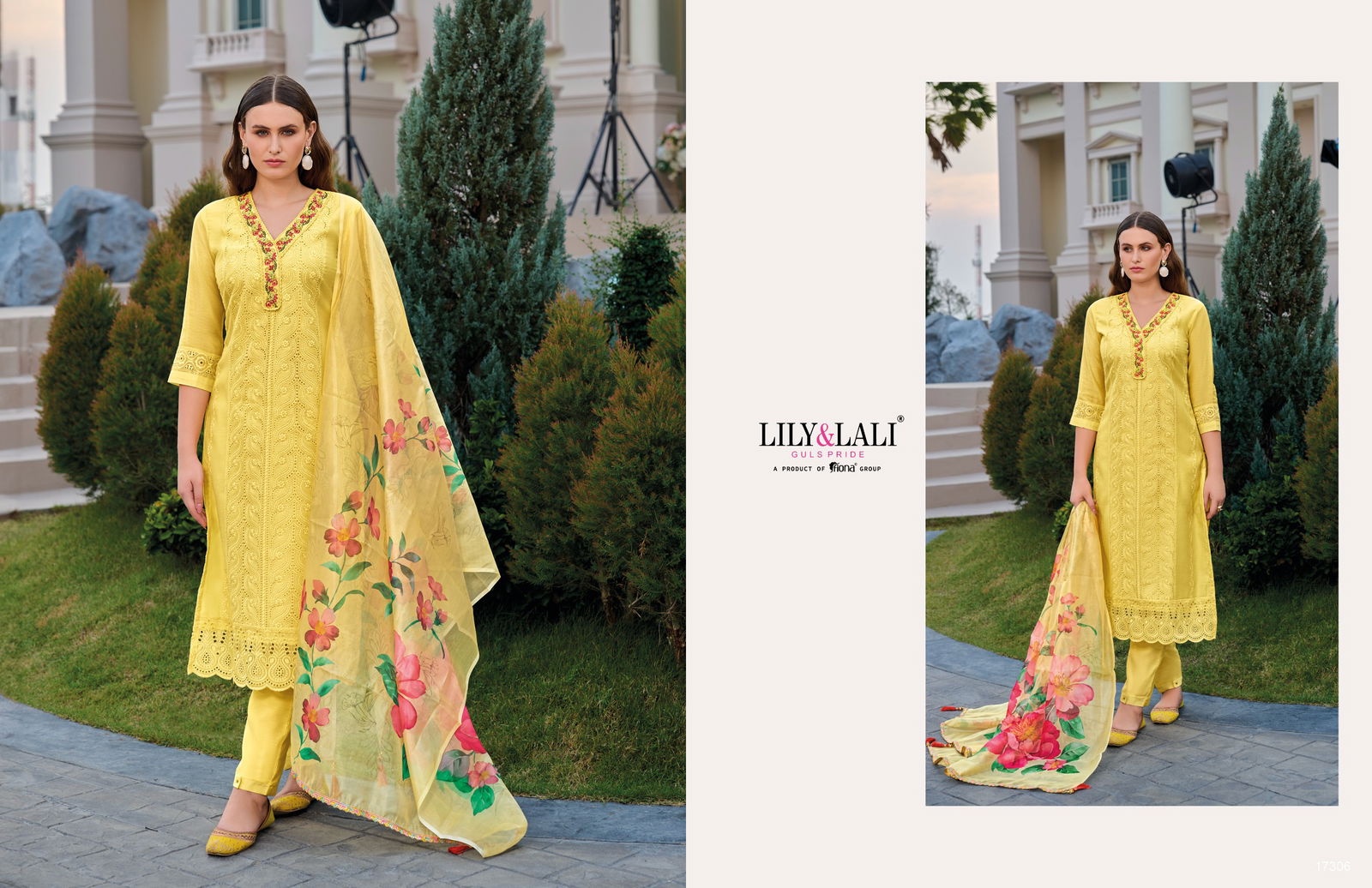 Rozan By Lily And Lali Schiffli Work Designer Kurti With Bottom Dupatta Wholesalers In Delhi
